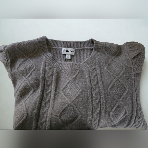 The Drop Size XL Womens Grey Soft Crop Cable Design Sweater NWT - Picture 4 of 7